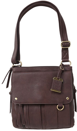 Bulldog BDP035 Cross Body Purse w/Holster Brown Leather Most Sm Pistols  &  Revolvers Ambidextrous Hand