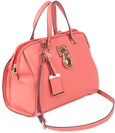 Bulldog BDP026 Satchel Purse w/Holster Coral Leather Most Sm Pistols  &  Revolvers Ambidextrous Hand