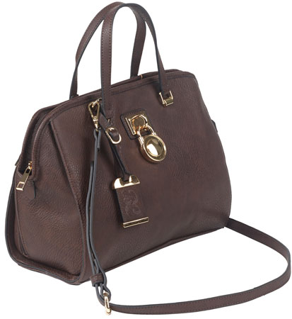 Bulldog BDP028 Satchel Style Purse  Chocolate Brown Leather Satchel Most Sm Pistols  &  Revolvers Ambidextrous Hand