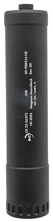 B & T Firearms SD988316US Monoblock  338 Cal Rated Up To 338 Lapua Mag, 1.90" Diameter, Black Steel/Aluminum, 5/8"-24 tpi Direct Thread Adapter