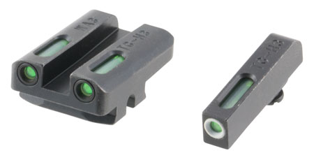 TruGlo TG13WA3A TFX  Black | Green Tritium  &  Fiber Optic White Outline Front Sight Green Tritium  &  Fiber Optic Rear Sight