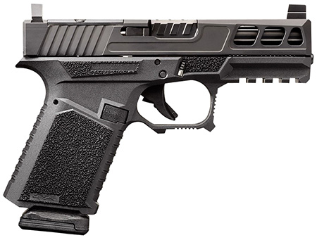 Anderson B2-N891-A000 Kiger 9C Pro Compact Frame 9mm Luger 15+1 3.91" Black DLC Fluted Barrel  &  Lightening Cut/Optic Cut/Serrated Stainless Steel Slide, Black Polymer Frame w/Picatinny Rail