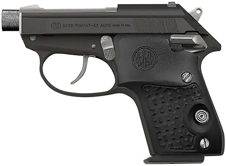 Beretta USA SPEC0696A 3032 Tomcat Silver Black Gorilla Micro-Compact 32 ACP 7+1, 2.90" Silver Steel Threaded Tip-Up Barrel, Matte Black Serrated Steel Slide, Black Aluminum Frame