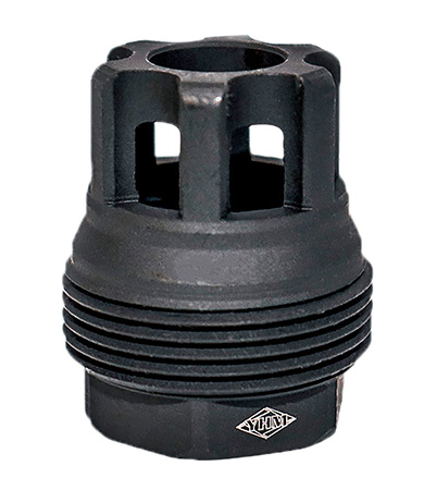 Yankee Hill 4401MB24 sRx QD Mini Muzzle Brake Black Phosphate Steel with 5/8"-24 tpi, 9mm, 1.10" OAL  &  9.375" Diameter for sRx Adapters