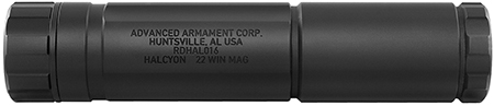 ADVANCED ARMAMENT COMPANY 64283 Halcyon  22 Cal (Rimfire) 1.12" Black Steel Titanium 1/2"x28