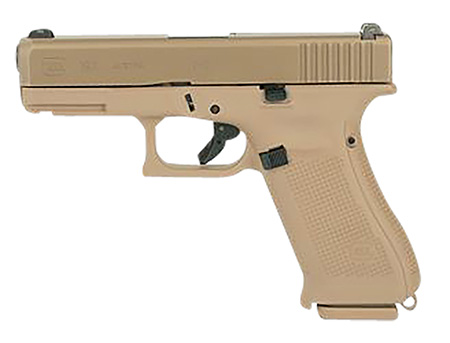 Glock UX1950701 G19X  9mm Luger 10+1  4.02" Black GMB Barrel, Coyote nPVD Serrated Slide, Coyote Brown Polymer Frame w/Accessory Rail, Coyote Brown Textured Polymer Grip, Ambidextrous USA Made