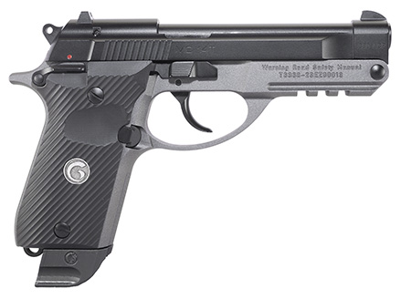 EAA GIRSAN 390855 MC 14T Solution Compact Frame 380 ACP 13+1, 4.50" Black Steel Tip-Up Barrel  &  Serrated Steel Slide, Matte Stainless Aluminum Frame w/Picatinny Rail, Black Polymer Grip, Ambidextrous