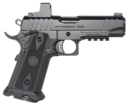 Girsan 395000 Witness2311  10mm Auto 15+1 5" Black Steel Barrel, Black Optic Ready/Serrated Steel Slide, Black Polymer Frame w/Beavertail  &  Picatinny Rail, Black Checkered Polymer Grip, Ambidextrous