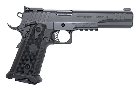 Girsan 395070 Witness2311  10mm Auto 15+1 6" Black Steel Barrel, Black Serrated Steel Slide, Black Polymer Frame w/Beavertail  &  Picatinny Rail, Black Checkered Polymer Grip, Ambidextrous