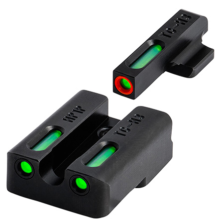 TruGlo TG13XD2PC TFX Pro  Black | Green Tritium  &  Fiber Optic Orange Outline Front Sight Green Tritium  &  Fiber Optic Rear Sight