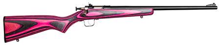 Crickett KSA2226 Youth  22 LR 1rd 16.12" Stainless Steel Barrel, Fixed Front/Adjustable Rear Peep Sights, Pink/Black Laminate Stock w/11.5" LOP, Rebounding Firing Pin Safety