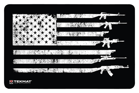 TekMat TEK42GFUSA USA Gun Flag Door Mat Black/White Rubber 25"x42"