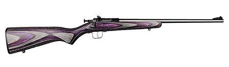 Crickett KSA2228 Youth  22 LR 1rd 16.12" Stainless Steel Barrel, Fixed Front/Adjustable Rear Peep Sights, Purple Laminate Stock w/11.5" LOP, Rebounding Firing Pin Safety