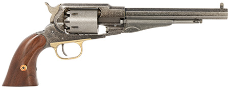 Pietta PF58OW448 1858 Old West 44 Cal 8" 6rd Old Silver Frame, Cylinder  &  Barrel, Walnut Grip