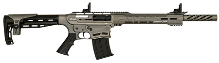 Citadel CBOSS2512TG Boss-25  12 Gauge Semi-Auto 3" 5+1 18.75" Black Steel Threaded Barrel, Tungsten Gray Picatinny Rail Receiver, Black Adj Comb Synthetic Stock, Black Finger Groove Grip