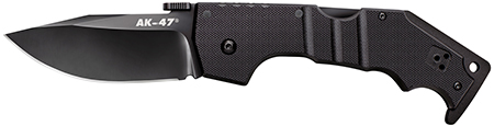Cold Steel CS58M AK  3.50" Folding Clip Point Plain Black Matte S35VN SS Blade/5.50" Black G10 Handle Includes Belt Clip
