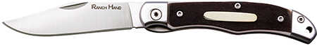 Cold Steel CSFL3RB Ranch Hand  3" Folding Clip Point Plain SK-5 Steel Blade/Brown w/Polished Bolsters Faux Sawed Bone Handle Features Lanyard Hole