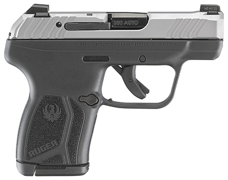 Ruger 13744 LCP Max  Compact 380 ACP 10+1 2.80" Black Oxide Steel Barrel, Matte Stainless Serrated Slide, Black Polymer Frame w/Serrated Trigger Guard w/Black Nylon Grip