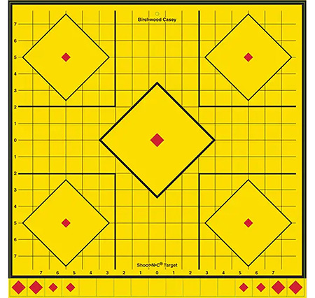Birchwood Casey LRSIT-5PK Long Range  Self-Adhesive Paper Yellow 17.75" 5-Diamond 5 Pack