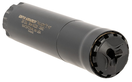 Griffin Armament GAPD5HDW Paladin 5 22 Cal (5.56mm) Rated Up To 22-250 Rem, 5" L, Black Stainless Steel with User Serviceable Design,  1/2"-28 tpi Taper Mount EZ Brake