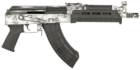 Century Arms HG7673N Draco  7.62x39mm 30+1 6.25" Black Threaded Barrel, Black Magpul AK Handguard, Distressed White Cerakote Steel Receiver, Black Polymer Grip, Right Hand