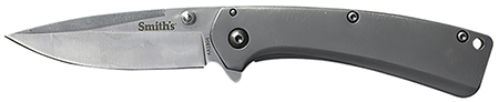 Smiths Products 51008 Furrow  2.90" Folding Drop Point Plain Satin Titanium Coated Stainless Steel Blade/Stainless Steel Handle Includes Pocket Clip