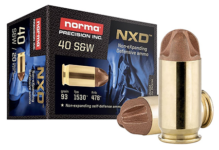 Norma Ammunition 611440020 Self Defense NXD 40S&W 93gr 20 Per Box/10 Case