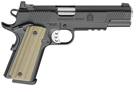 Springfield Armory PO9229 Operator  9mm Luger 9+1 5" Stainless Match Grade Steel Barrel, Black Cerakote Serrated Slide, Black Cerakote Stainless Steel Frame w/Beavertail  &  Picatinny Rail, VZ G10 Grips
