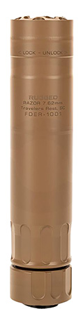 Rugged Suppressors RZRFDE762 Razor762  30 Cal (7.62mm), Rate Up To 300 RUM, 6.40" L FDE Cerakote Stainless Steel, 5/8"-24 tpi R3 Flash Hider Included