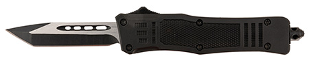 Steel River Knives MT616BT Spartan  Mini 2.75" OTF Tanto Plain Black/Silver 440C SS Blade/ 4.25" Black Aluminum Zinc Alloy Handle