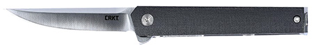 CRKT 7095KX CEO  Compact 2.61" Folding Plain Satin 4116 SS Blade/Black GRN Handle Includes Pocket Clip