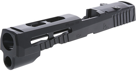 Rival Arms RARA10G306A Precision Slide A1 Black QPQ Steel, Ported, Front  &  Rear Serrations, RMS Optic Cut Fits Glock 43/43X
