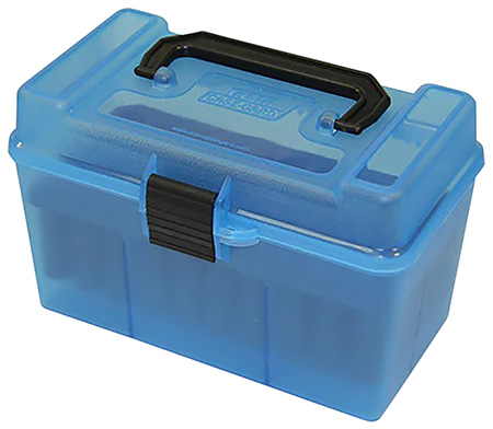 MTM Case-Gard H50RL24 Deluxe Ammo Box  Multi Clear Blue Polypropylene 50rd