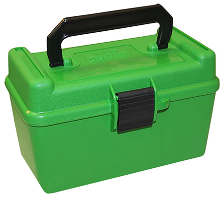 MTM Case-Gard H50RMAG10 Deluxe Ammo Box  300 Win Mag/7mm Rem Green Polypropylene 50rd