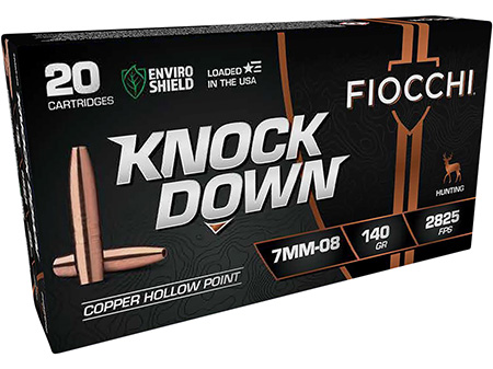 Fiocchi 7MM08CHA Knock Down Enviro Shield 7mm-08Rem 140gr Hollow Point 20 Per Box/10 Case