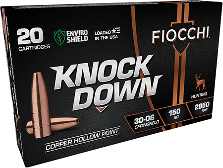 Fiocchi 3006CHA Knock Down Enviro Shield 30-06Springfield 150gr Hollow Point 20 Per Box/10 Case