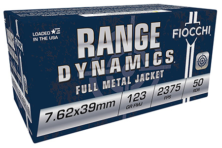 Fiocchi 762X39A Range Dynamics  7.62x39mm 123gr Full Metal Jacket 50 Per Box/10 Case