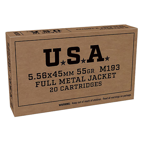 Winchester Ammo SGM193KW USA  5.56x45mmNATO 55gr Full Metal Jacket 20 Per Box/50 Case