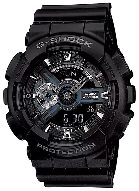 G-shock/vlc Distribution GA1101BCR G-Shock Tactical Black Stainless Steel Bezel 145-215mm
