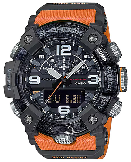 G-shock/vlc Distribution GGB1001A9 G-Shock Tactical MudMaster Keep Time Orange/Black Size 145-215mm Features Digital Compass