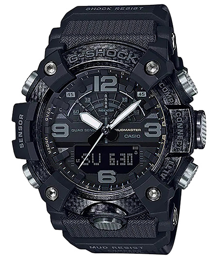 G-shock/vlc Distribution GGB1001B G-Shock Tactical MudMaster Keep Time Blackout Size 145-215mm Features Digital Compass