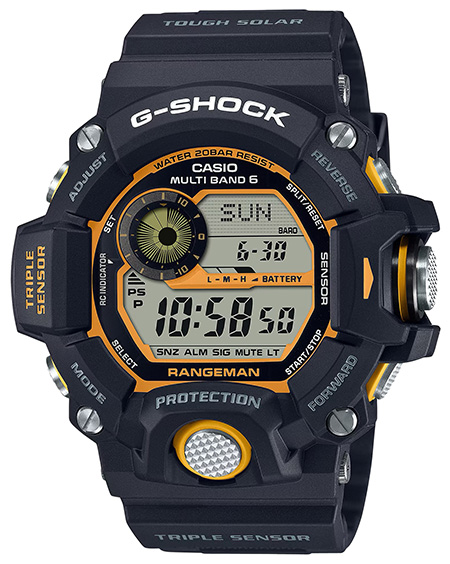G-shock/vlc Distribution GW9400Y1 G-Shock Tactical Rangeman Keep Time Black/Yellow Size 145-215mm Features Digital Compass