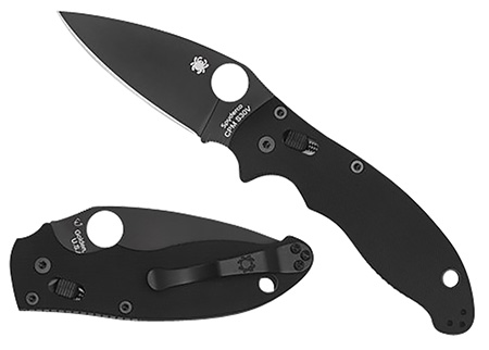 Spyderco C101GPBBK2 Manix 2  3.37" Folding Plain Black DLC CPM S30V SS Blade/Black Bi-Directional Texturing G10 Handle Includes Pocket Clip