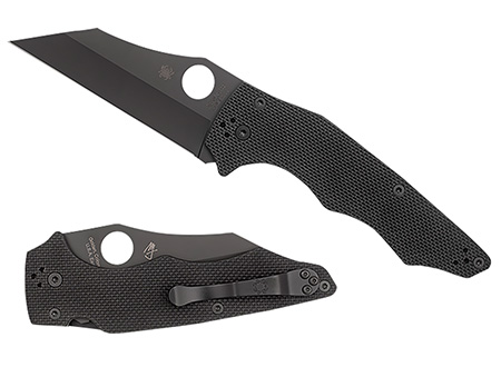 Spyderco C253GPBBK YoJumbo  3.98" Folding Wharncliffe Plain Black DLC CPM S30V SS Blade/Black Textured G10 Handle Includes Pocket Clip