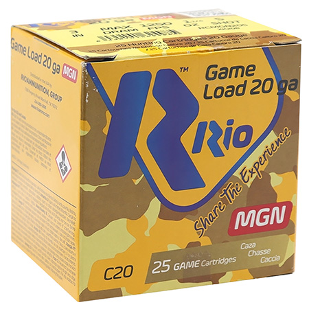 Rio Ammunition RC20MGN5 Game Load  20Gauge 3" 1 1/4oz 5Shot 25 Per Box/10 Case