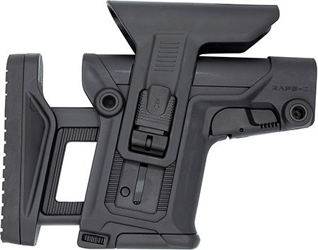 FAB Defense FXRAPSCB RAPS Rapid Adjustment Precision Stock-Collapsible Fits Mil-Spec/Commercial Buffer Tubes Integrated Cheek-Rest  &  Adjustable LOP Ambidextrous 1Latch System Black Polymer
