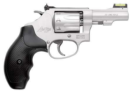 Smith  &  Wesson 160221 Model 317 Kit Gun *CA Compliant 22 LR 8 Shot 3" Stainless Steel Barrel, Aluminum Alloy Cylinder  &  J-Frame, HiViz Fiber Optic Green Front/Adjustable Rear Sights, Synthetic Grip