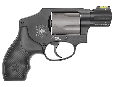 Smith  &  Wesson 163062 Model 340 Personal Defense 357 Mag Or 38 S&W Spl +P 1.88" Black Stainless Steel Barrel, 5rd Titanium Cylinder , Black Scandium Alloy J-Frame , HiViz Fiber Optic Green Front Sight