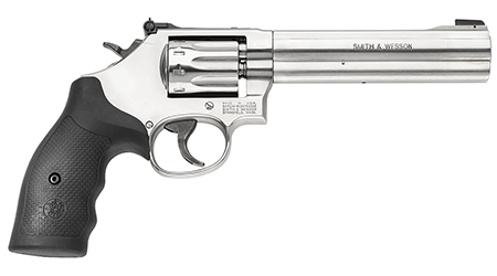Smith  &  Wesson 160578 Model 617 *CA Compliant 22 LR Stainless Steel 6" Barrel  &  10 Shot Cylinder, Satin Stainless Steel K-Frame, Black Polymer Grip,Internal Lock