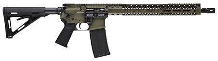 Black Rain Ordnance BROWTPBGB Spec 15+ We The People 5.56x45mm NATO 30+1 16", Green Battleworn with Deep Engraving, 15" Slim M-LOK, Magpul Grip/Carbine Stock, Castle Flash Hider
